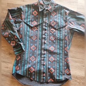 Mens Vintage Wrangler Button Up